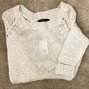 🆕 Forever 21 Tan Flyaway Back Woven Sweater